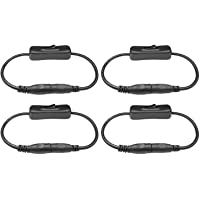 4X Interruptor on Off 12V DC Jack Interruptor Encendido Apagado CC 5.5mm x 2.1mm Macho Hembra Adaptador Cable…